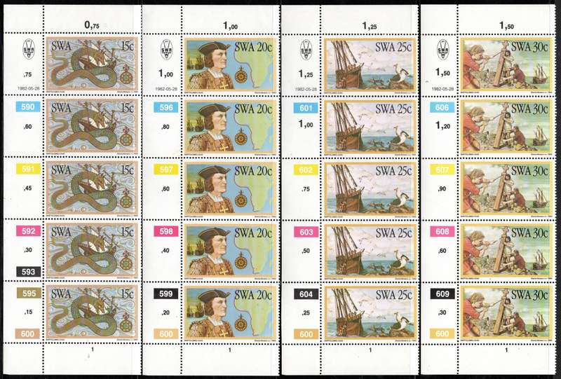 SWA 1982: Discoveries of SWA - UMM Set of CBs: SACC 403-406