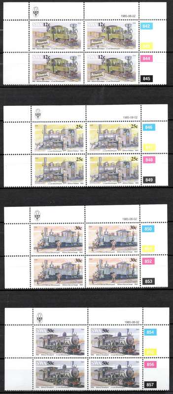 SWA 1985: Narrow-gauge Railway Locomotives - UMM Set of CBs: SACC 459-462