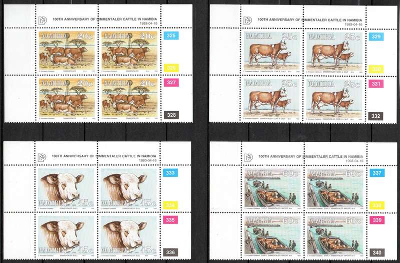 Namibia 1993: Simmentaler Cattle - UMM Set of CBs: SACC 74-77