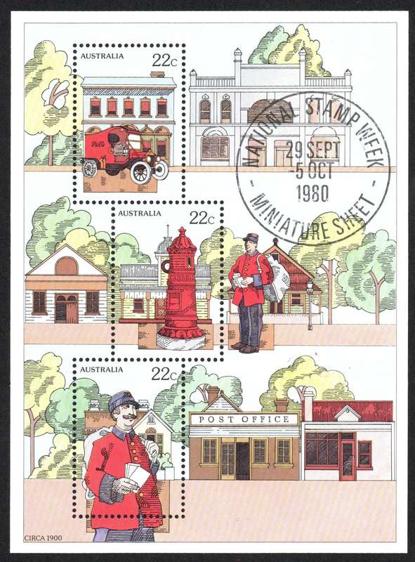 Australia 1980: National Stamp Week - UMM M/S in presentation Folder: SG MS757