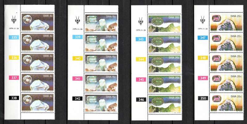SWA 1979: Semi-precious Stones - UMM Set of CBs: SACC 343-346
