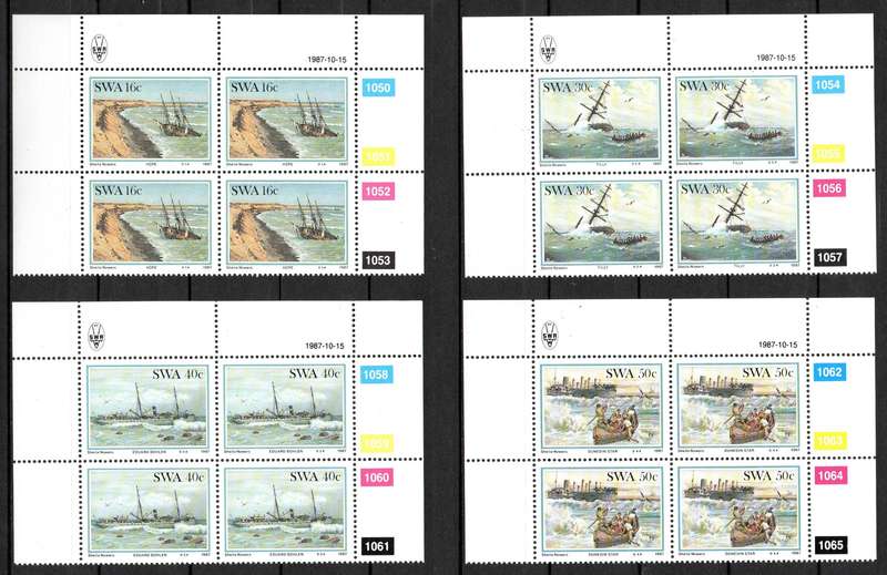 SWA 1987: Shipwrecks - UMM Set of CBs: SACC 498-501