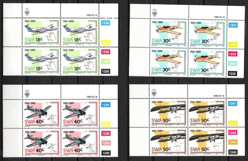 SWA 1987: 75 Year of Aviation - UMM Set of CBs: SACC 522-525