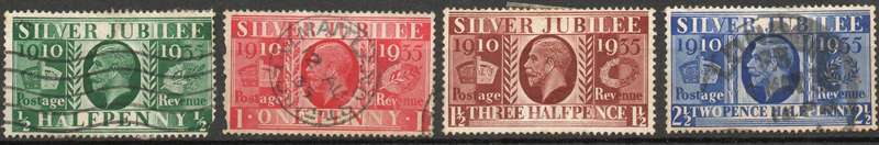 Britain 1935: The 25th Anniversary of King George V - Used (Great Space Fillers): SG 453-56