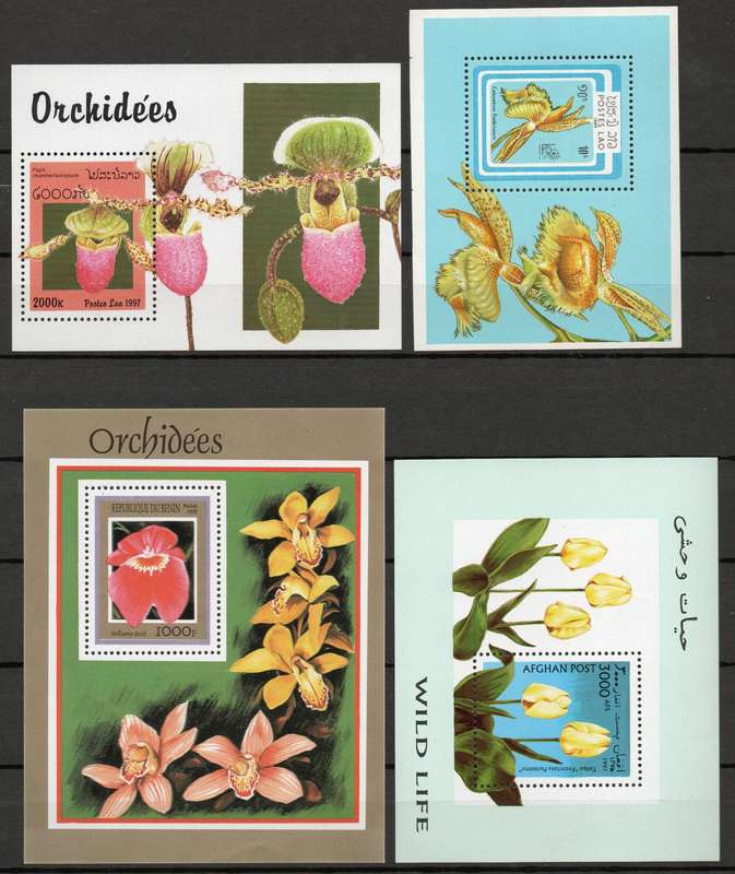 Thematic M/S Set: Orchids - No Gum: As per Scans