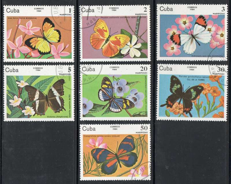 Cuba 1984: Butterflies - Set of 7 CTO: MC 2821-2827