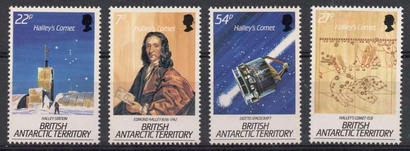 British Antarctic Territory 1986: Appearance of Halley's Comet - Fresh UMM Set: SG 147-150