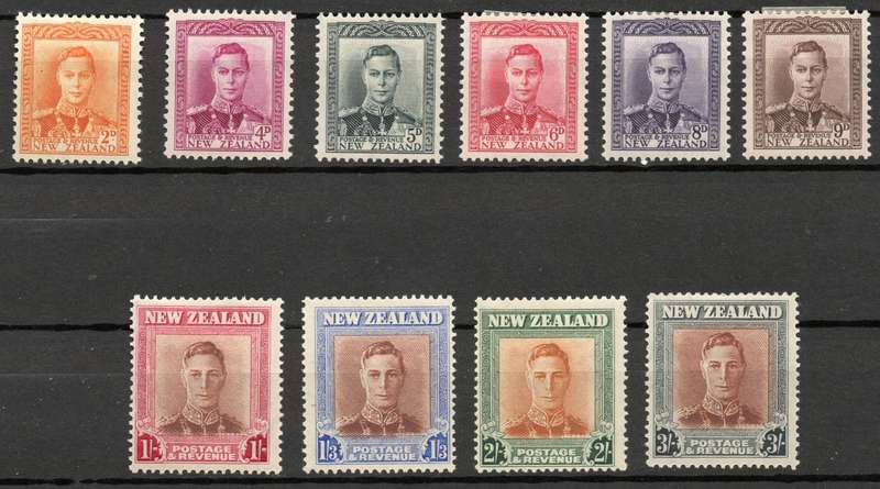 New Zealand 1947: King George VI - MM Set: SG 680-689