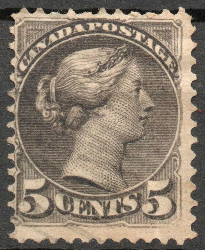 Canada 1889: Dominion - Queen Victoria Five Cent Brownish Grey - Used : SG 106 **High CV**