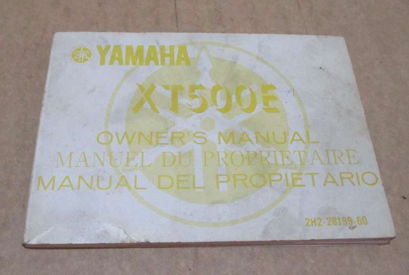 Scarce Find - Yamaha XT500E owners manual