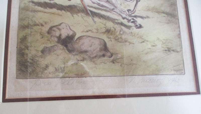 Etching by Victor Ivanhoff Pro patria 1942