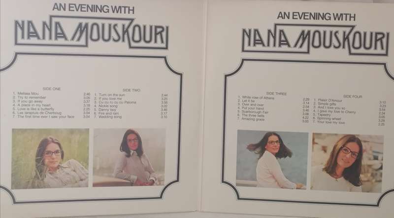 AN EVENING WITH NANA MOUSKOURI - DOUBLE ALBUM - VINYL´S IN EXCELLENT CONDITION - SEE BELOW FOR INFO.