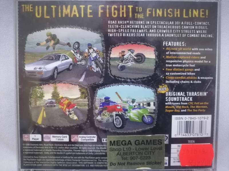 PlayStation 1 Game - (ROAD RASH 3.D) - EXCELLENT CONDITION - SEE BELOW.