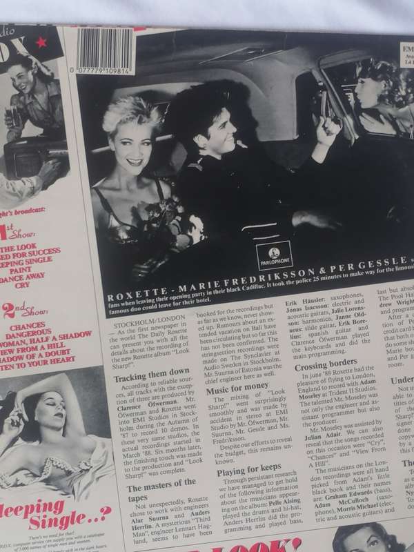 ROXETTE (LOOKING SHARP!) - VINYL IN VERY GOOD COND. - SEE BELOW FOR INFO.