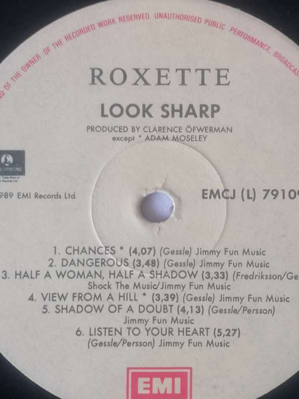 ROXETTE (LOOKING SHARP!) - VINYL IN VERY GOOD COND. - SEE BELOW FOR INFO.