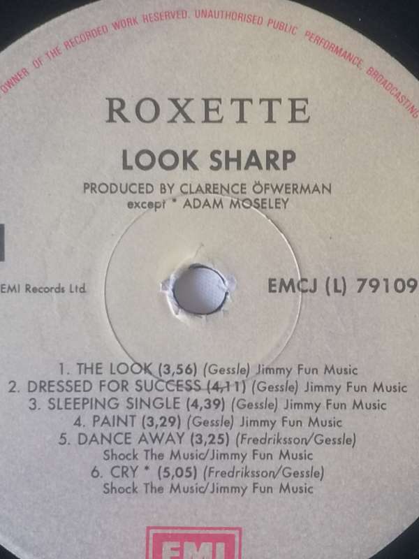 ROXETTE (LOOKING SHARP!) - VINYL IN VERY GOOD COND. - SEE BELOW FOR INFO.