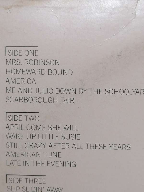 SIMON ND GARFUNKEL (HISTORIC REUNION - DOUBLE ALBUM) - VINYL'S EXCELLENT COND. - SEE BELOW FOR INFO.
