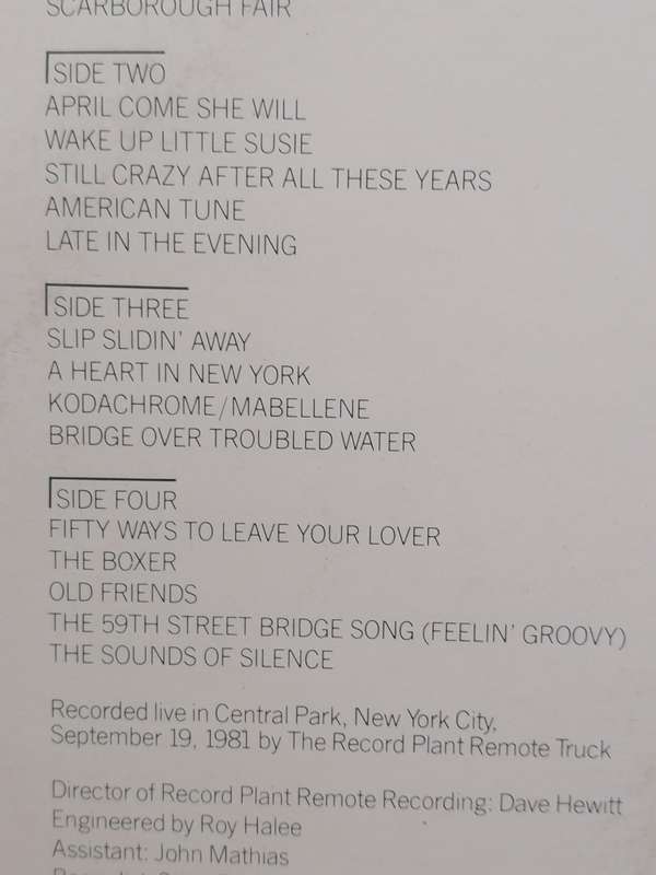 SIMON ND GARFUNKEL (HISTORIC REUNION - DOUBLE ALBUM) - VINYL'S EXCELLENT COND. - SEE BELOW FOR INFO.
