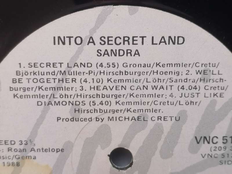 SANDRA (INTO A SECRET LAND) - VINYL IN GOOD COND. - SEE BELOW FOR INFO.