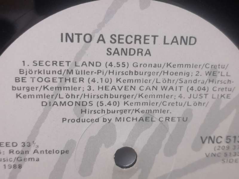 SANDRA (INTO A SECRET LAND) - VINYL IN VERY GOOD COND. - SEE BELOW FOR INFO.