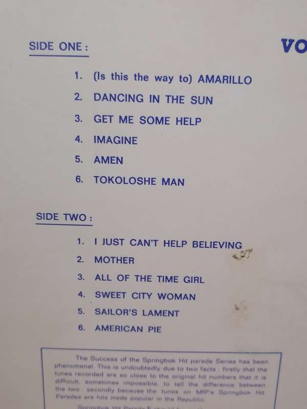 The best of Springbok Hit Parade 5,  vinyl in very good condition.
