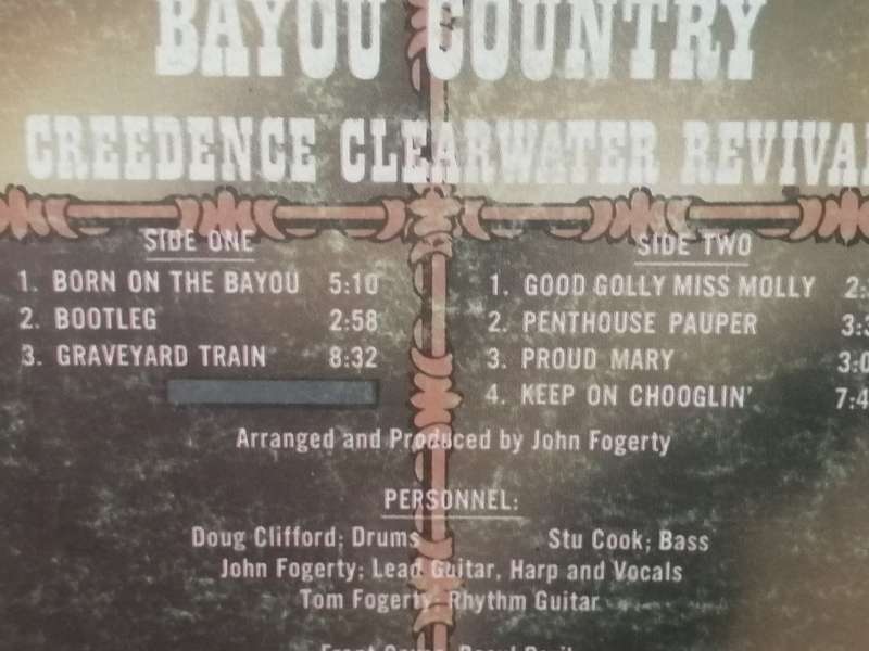 Creedence Clearwater Revival, Bayou Country,  vinyl in good condition.