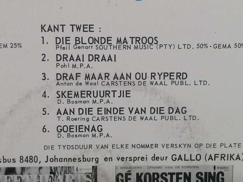 Ge Korsten, Seeman, Vinyl in excellent condition .