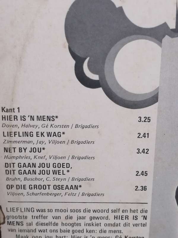 Ge Korsten 'Hier is n Mens', Vinyl in excellent condition .
