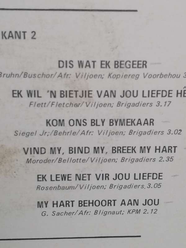 Groep Twee, Ek is Lief vir die Wereld, Vinyl in very good condition .