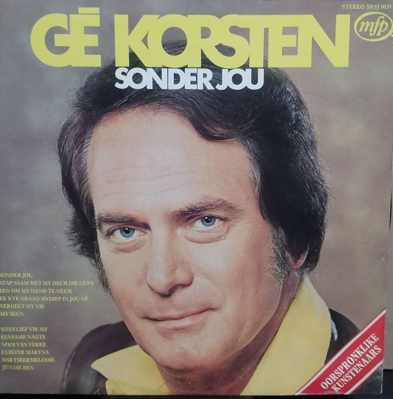 Ge Korsten, Sonder Jou, Vinyl in very good condition .