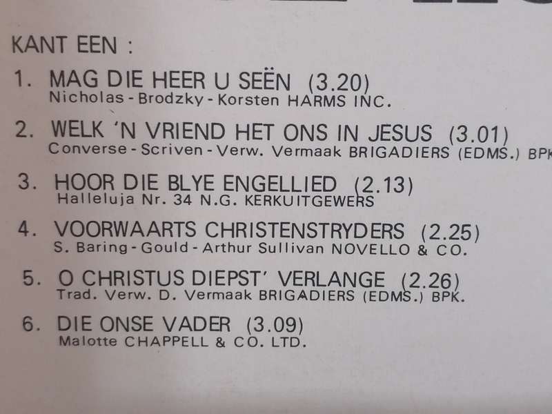 Ge Korsten 'Mag die Heer u Seen.' Vinyl in excellent condition .