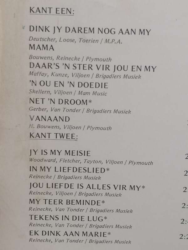 Groep 2, Dink jy darem nog aan my, vinyl in very good condition .