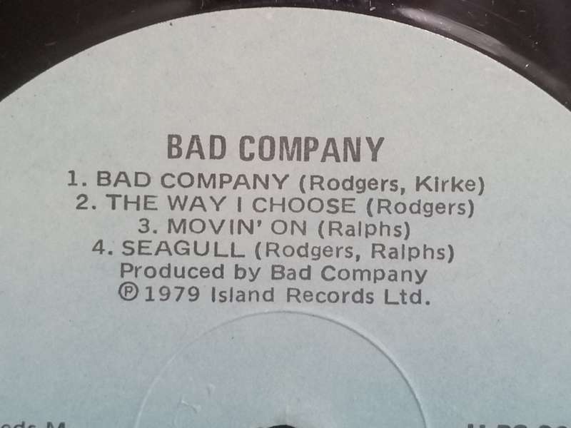 Bad Company, vinyl in very good condition.