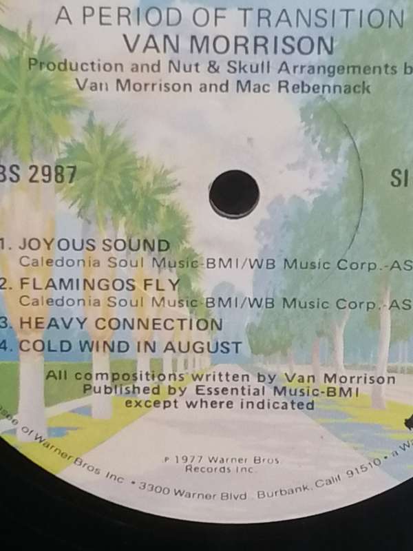 Van Morrison, A Period of Transition, vinyl in excellent condition.