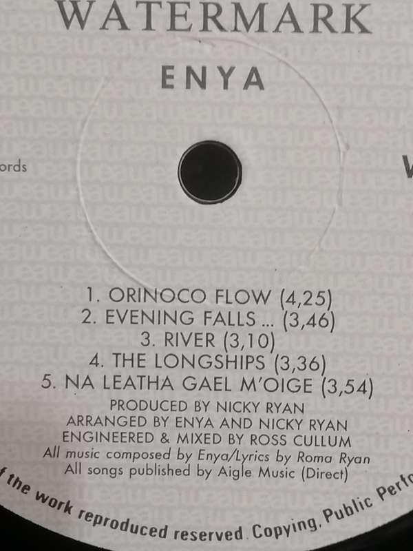Enya, Watermark, vinyl in excellent condition.