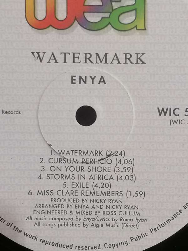 Enya, Watermark, vinyl in excellent condition.