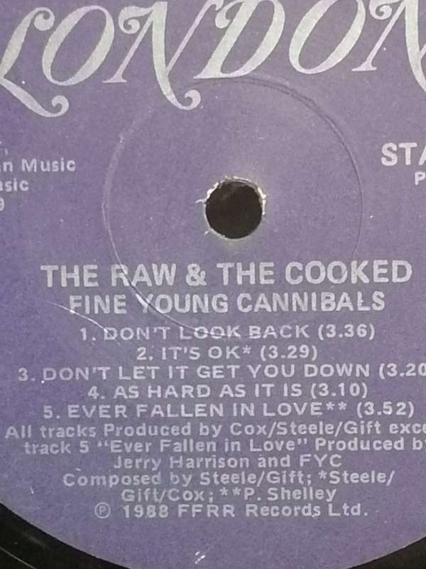 Fine Young Cannibals, The Raw & the Cooked, vinyl in very good condition.