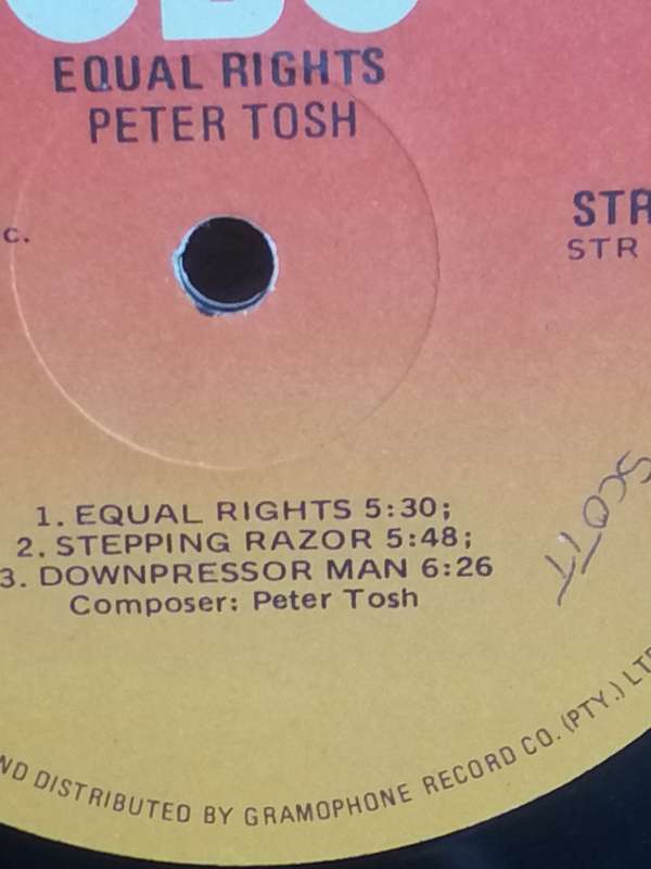 Peter Tosh, Equal Rights, vinyl in excellent condition.