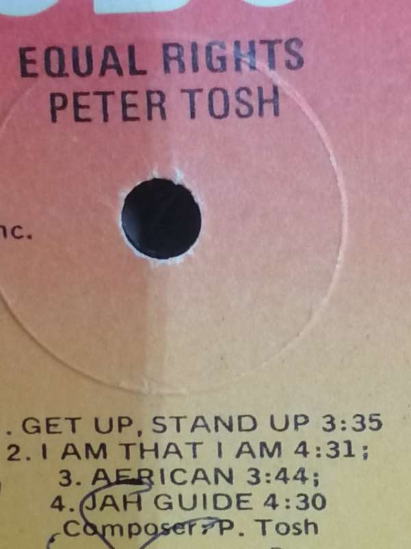 Peter Tosh, Equal Rights, vinyl in excellent condition.