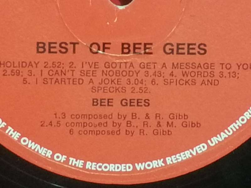 Best of Bee Gees, vinyl.