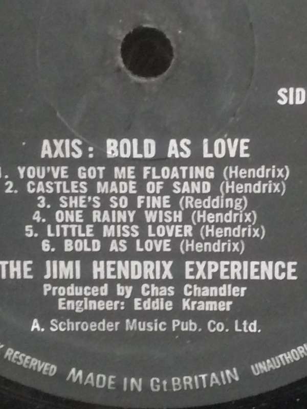The Jimi Hendrix Experience, Axis: Bold as Love, vinyl.