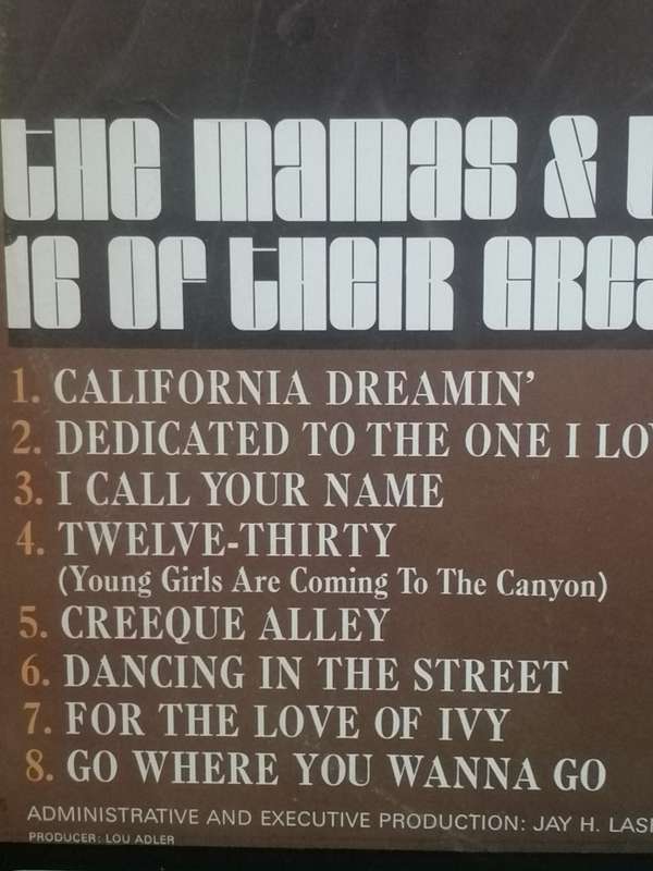 The Mamas & the Papas, 16 Greatest hits, vinyl.