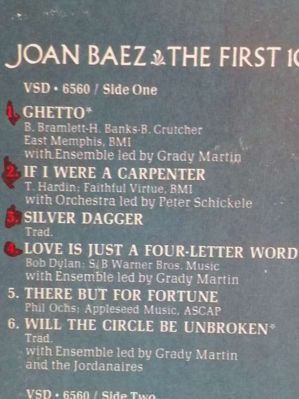 Joan Baez, First 10 years, double album, vinyl's very good.