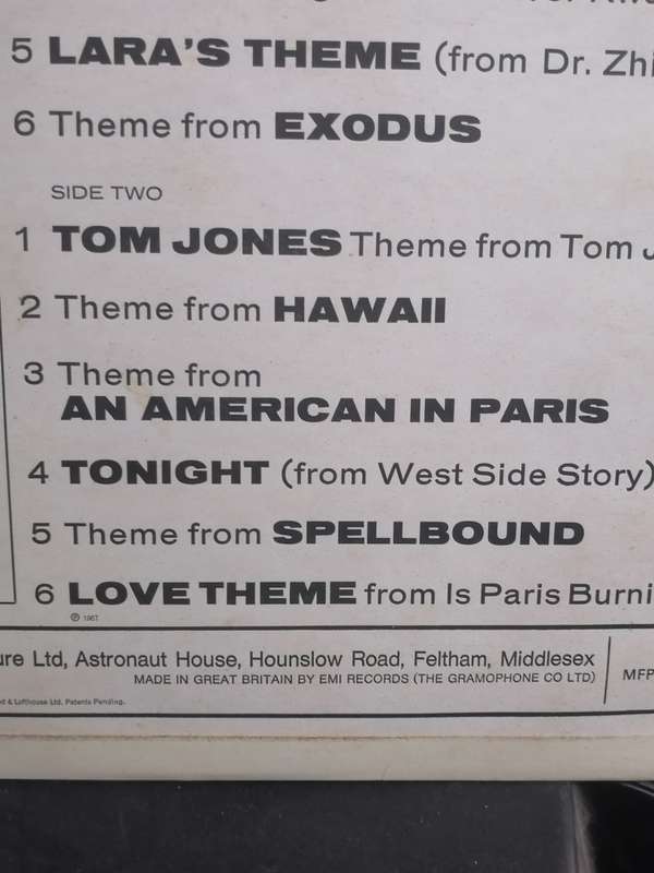 Great Film Themes No 1, vinyl excellent.
