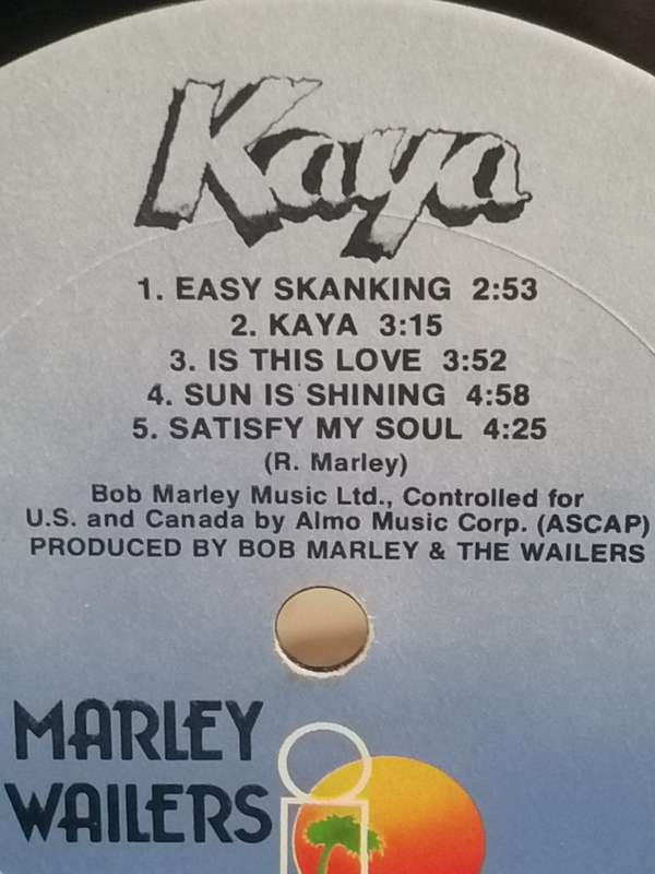 Bob Marley & the Wailers, Kaya, vinyl very good.