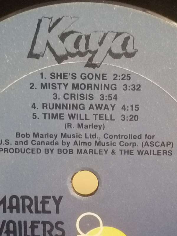 Bob Marley & the Wailers, Kaya, vinyl very good.