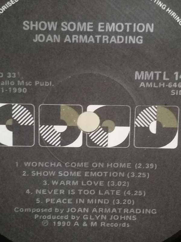 Joan Armatrading, show some emotion, vinyl excellent.