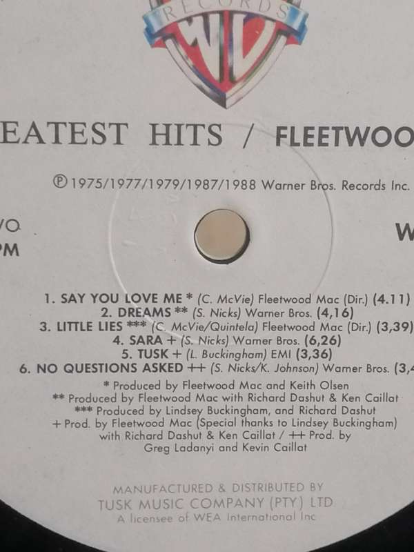 Fleetwood Mac, Greatest Hits, vinyl very good.