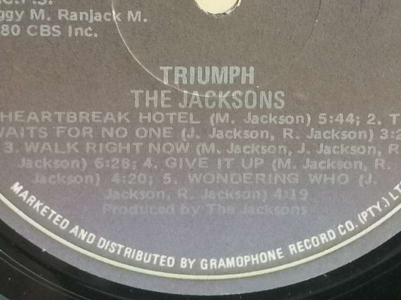 The Jacksons, Triumph, vinyl excellent.