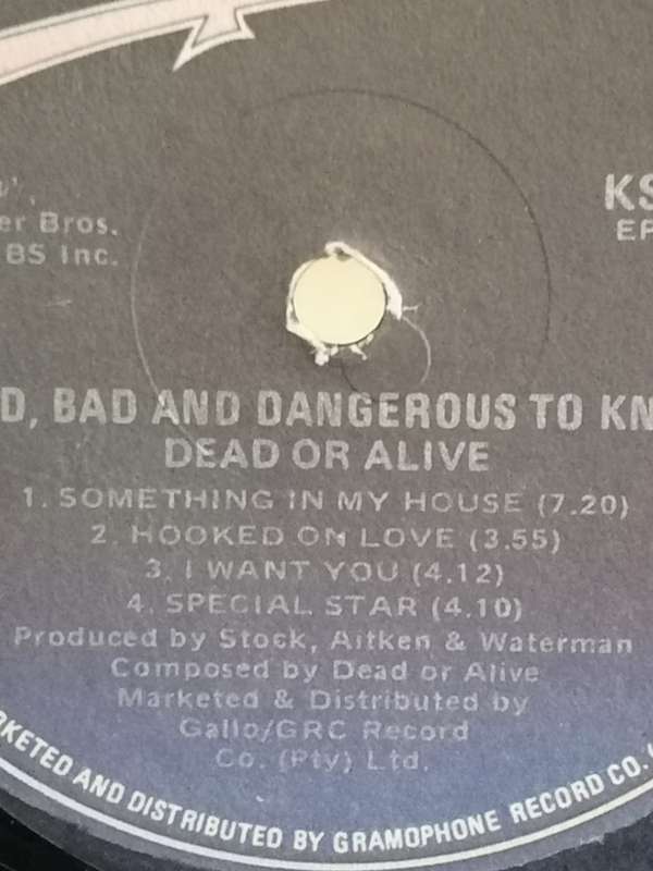 Dead or Alive, Mad, Bad and Dangerous to know, vinyl very good.